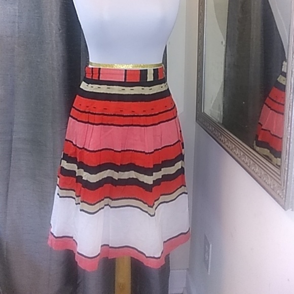 We Vera fully lined cotton striped skirt with side - Picture 1 of 8